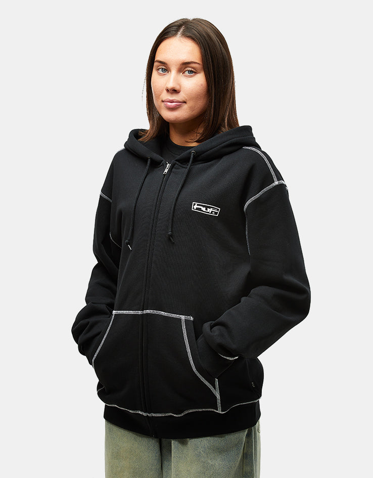 HUF Stretch Full Zip Hoodie - Black