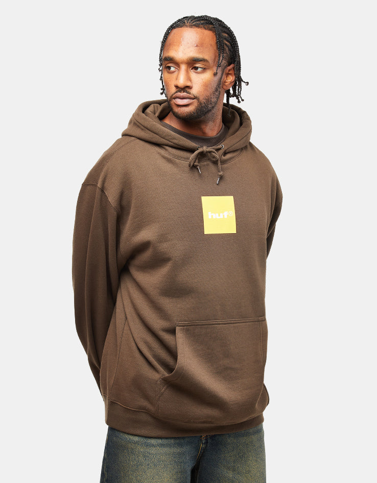 HUF 89 Box Logo Pullover Hoodie - Chocolate