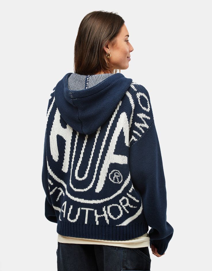 HUF Token Zip Hooded Sweater - Navy