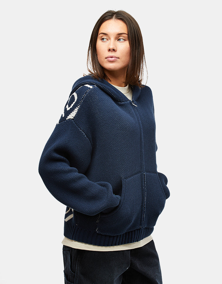 HUF Token Zip Hooded Sweater - Navy
