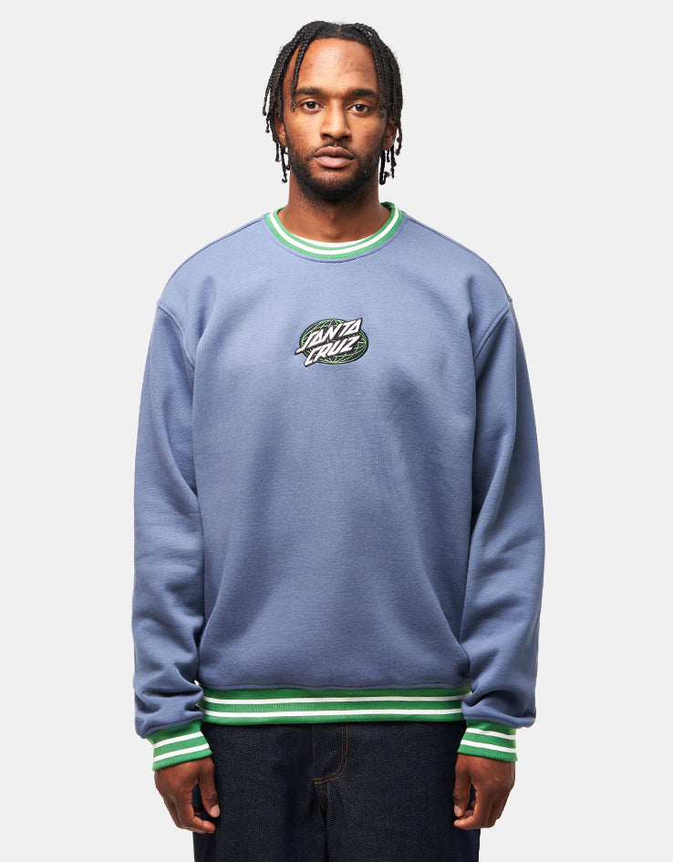 Santa Cruz Global Oval Dot Front Crew - Heritage Blue