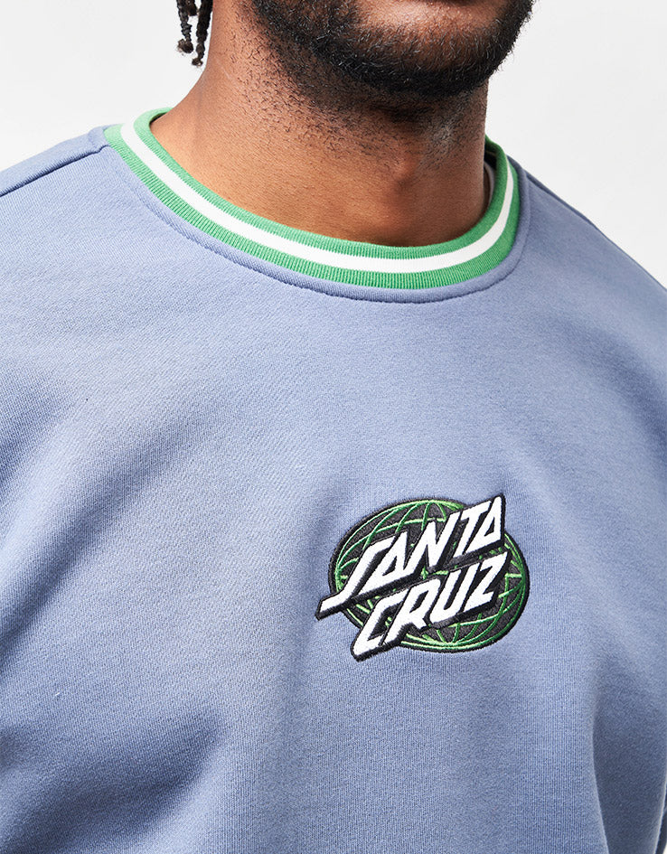 Santa Cruz Global Oval Dot Front Crew - Heritage Blue