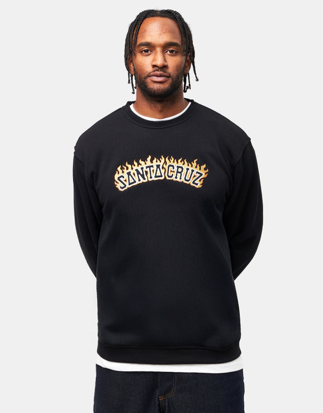 Santa Cruz Burnt Collegiate Crew - Black