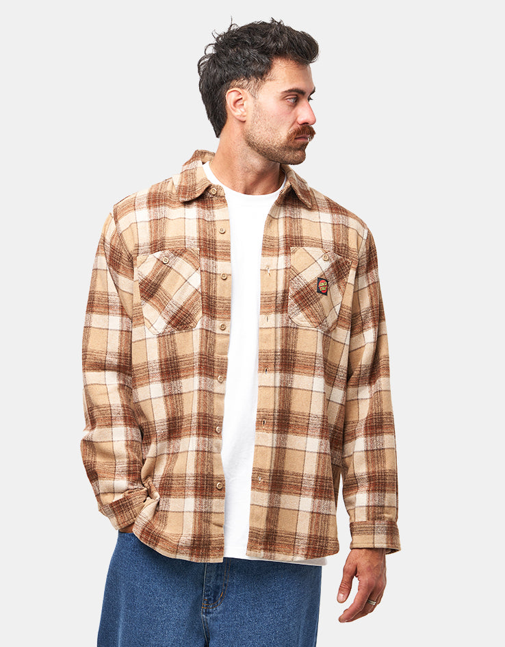 Santa Cruz Apex L/S Shirt - Brown Check
