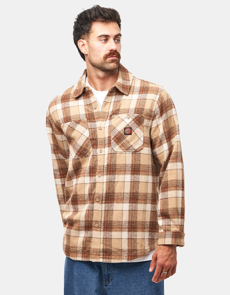 Santa Cruz Apex L/S Shirt - Brown Check