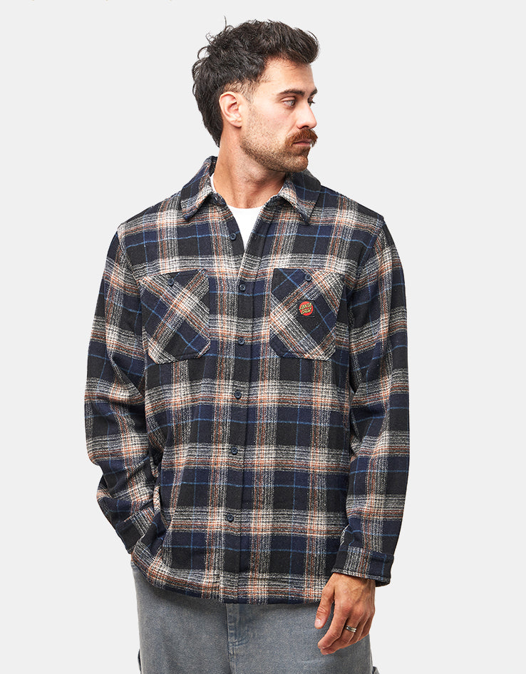 Santa Cruz Apex L/S Shirt - Navy Check