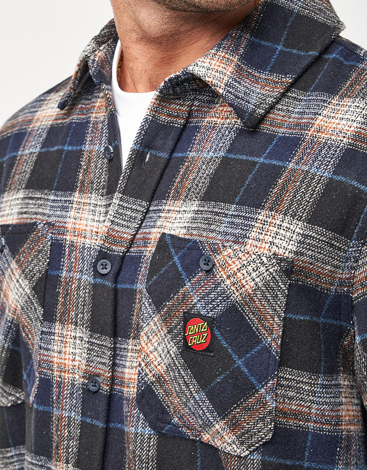 Santa Cruz Apex L/S Shirt - Navy Check