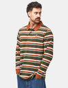 Santa Cruz Cera L/S Polo Shirt - Dark Moss Stripe