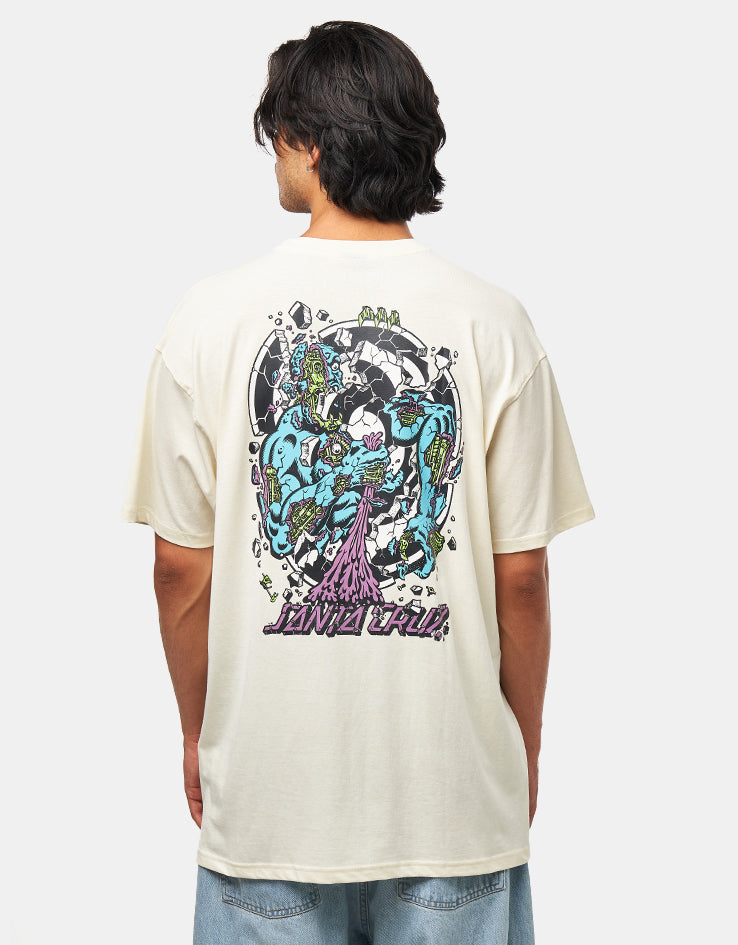 Santa Cruz Roskopp Dissect Strip T-Shirt - Unbleached Cotton