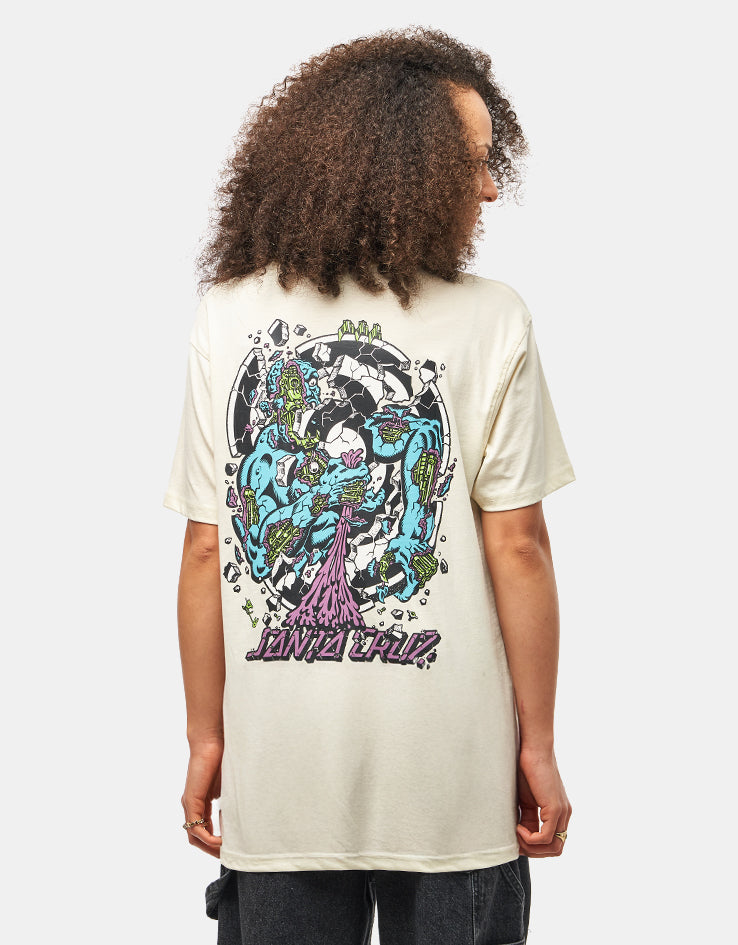 Santa Cruz Roskopp Dissect Strip T-Shirt - Unbleached Cotton