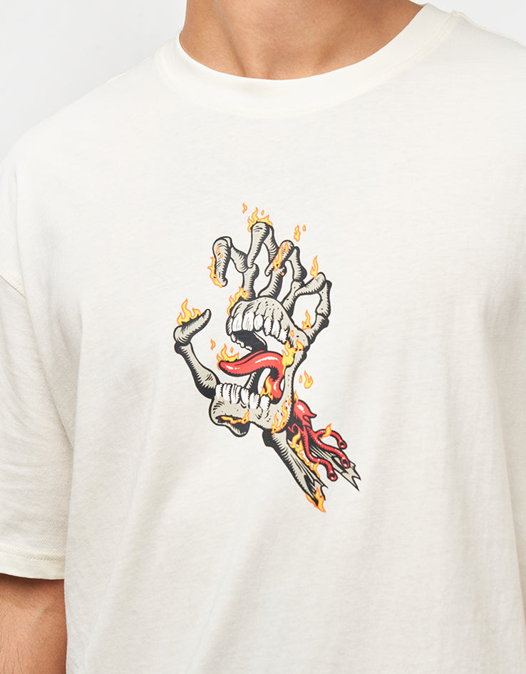 Santa Cruz Burnt Bone Hand T-Shirt - Unbleached Cotton