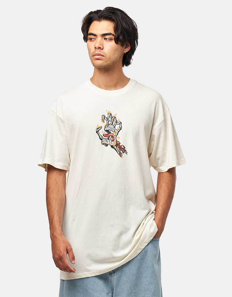 Santa Cruz Burnt Bone Hand T-Shirt - Unbleached Cotton