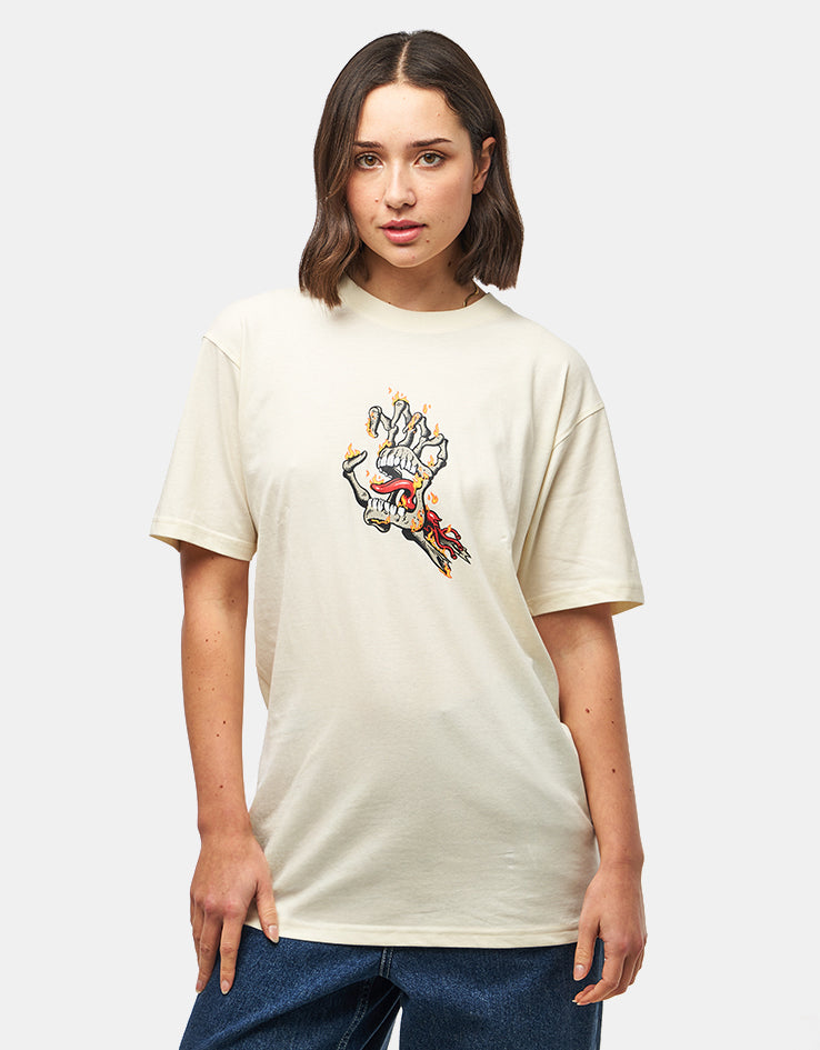 Santa Cruz Burnt Bone Hand T-Shirt - Unbleached Cotton
