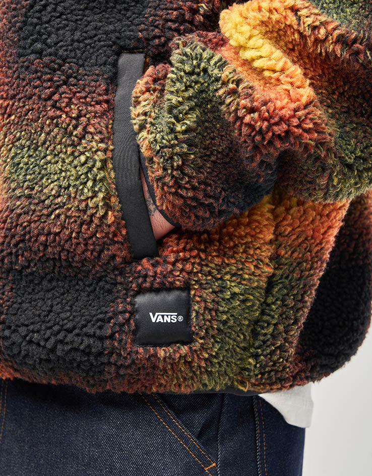 Vans Heights Full Zip Sherpa Fleece - Black/Heritage Mustard