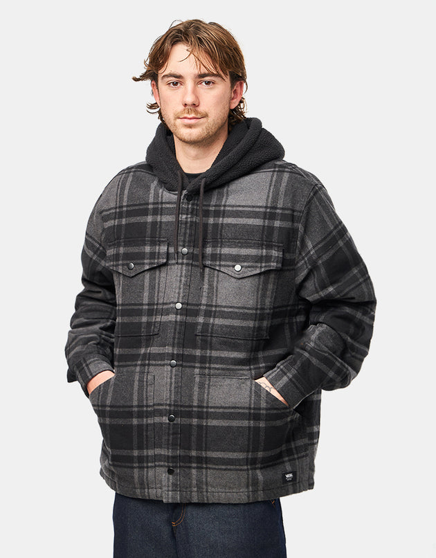 Vans Piedmont Hooded Plaid Shacket - Black/Asphalt Heather