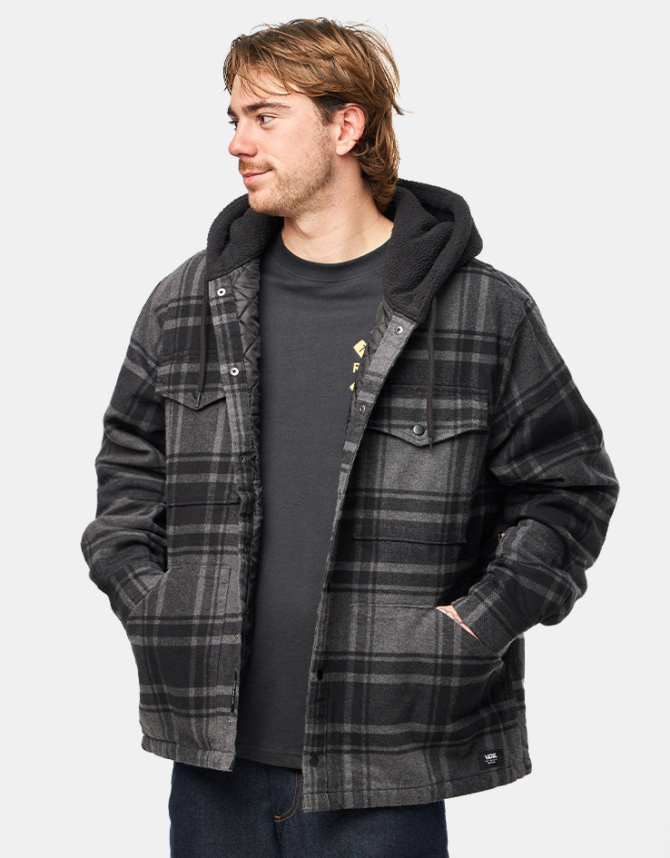 Vans Piedmont Hooded Plaid Shacket - Black/Asphalt Heather