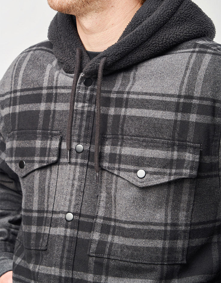 Vans Piedmont Hooded Plaid Shacket - Black/Asphalt Heather