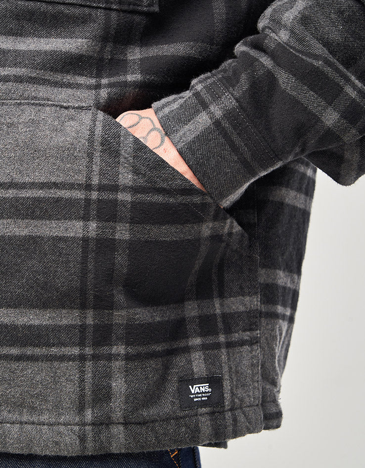Vans Piedmont Hooded Plaid Shacket - Black/Asphalt Heather