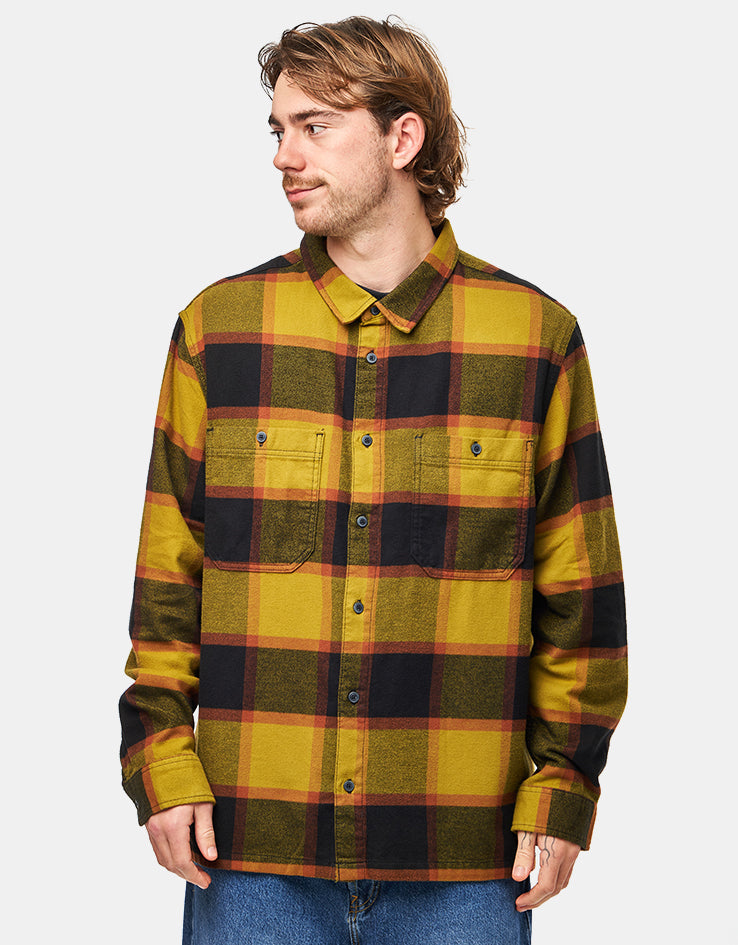 Vans Larkspur Plaid L/S Flannel Shirt - Gold/Black
