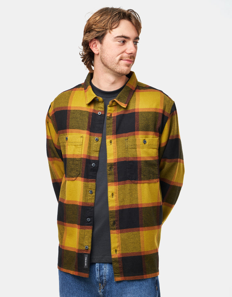 Vans Larkspur Plaid L/S Flannel Shirt - Gold/Black