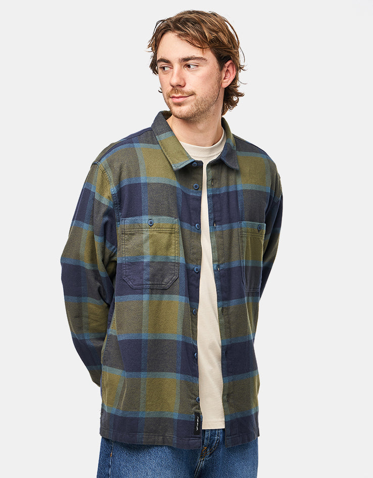 Vans Larkspur Plaid L/S Flannel Shirt - Grape Leaf/Parisian Nght