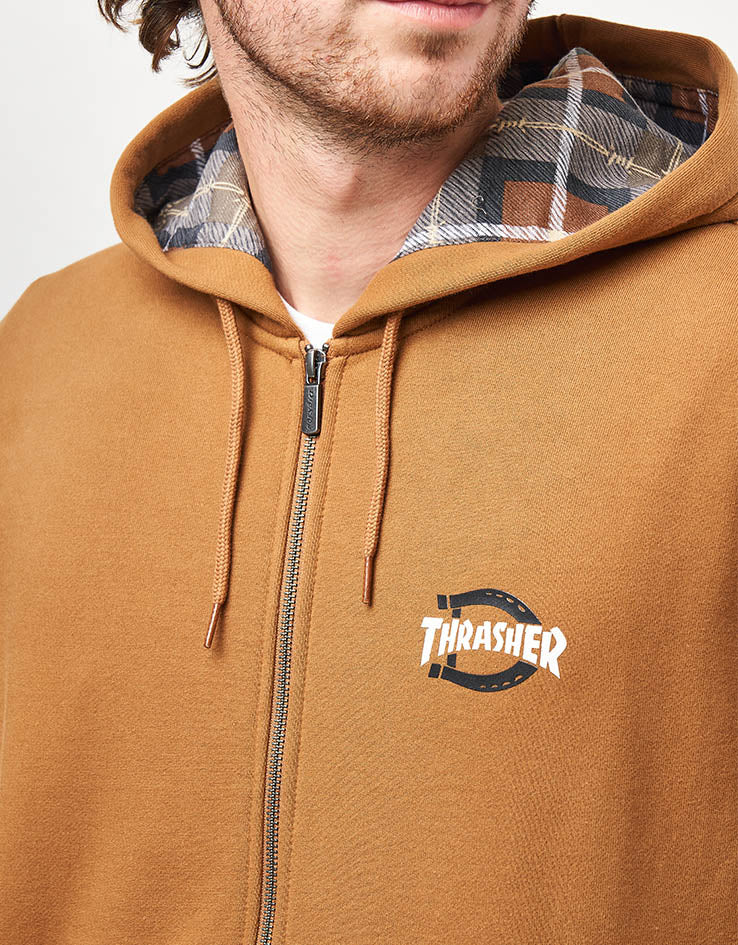 Dickies x Thrasher Zip-Through Hoodie - Brown Duck