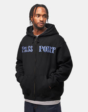 Pass Port Glint Zip Hoodie - Black