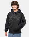 Welcome Grapple Cropped Pigment-Dyed Zip Hoodie - Black (Metal Studs)