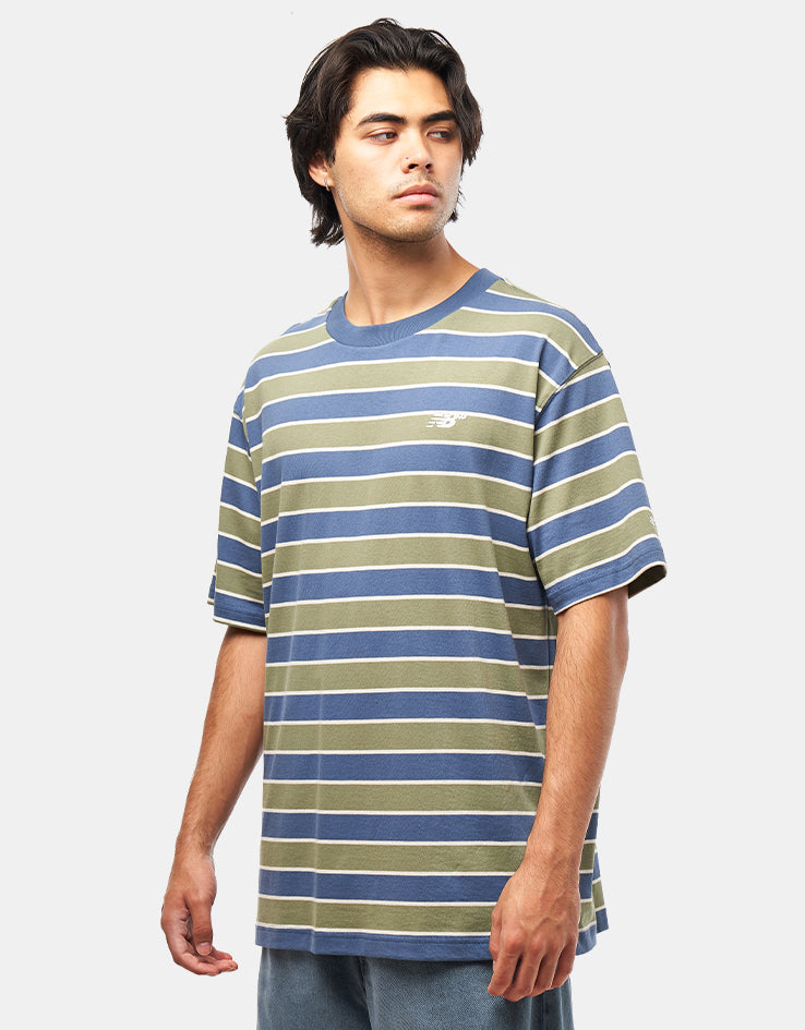 New Balance Numeric Thin Stripe T-Shirt - Vintage Indigo