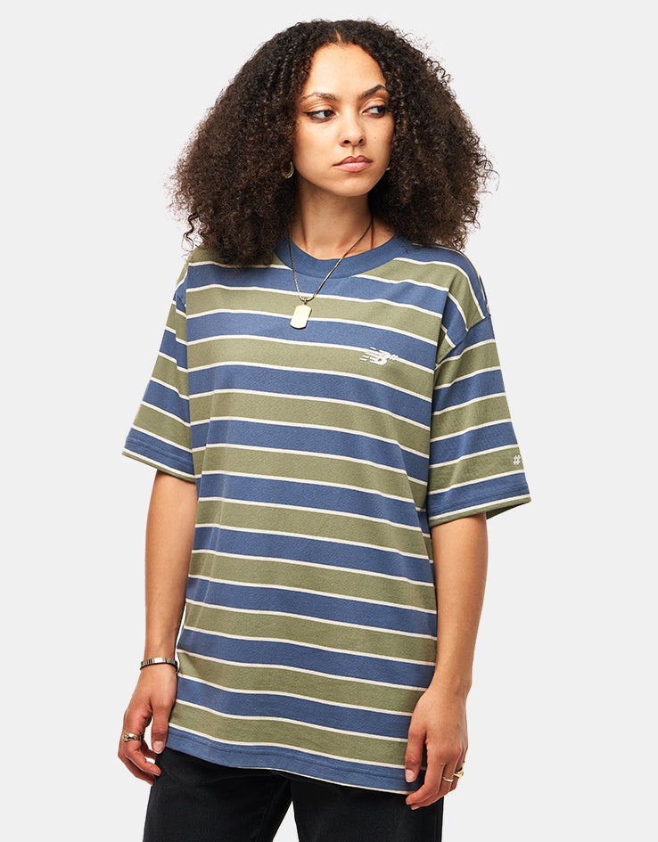 New Balance Numeric Thin Stripe T-Shirt - Vintage Indigo