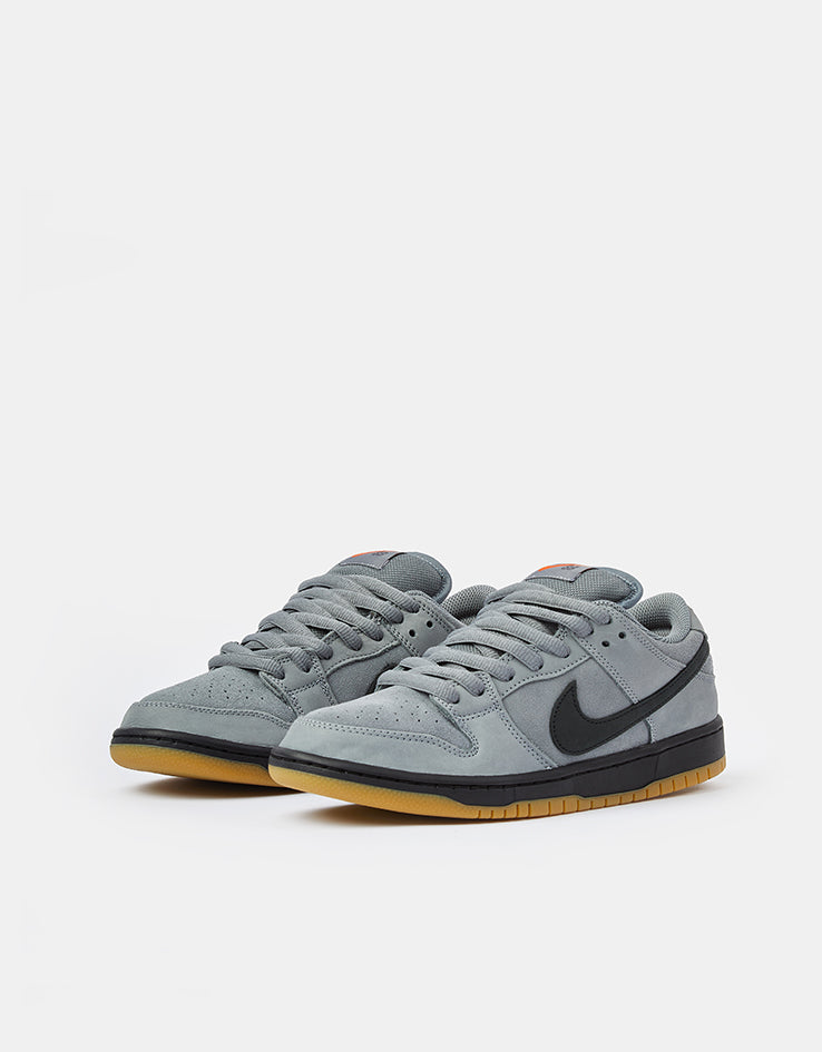 Nike SB Dunk Low Pro ISO Skate Shoes - Cool Grey/Black-Cool Grey-Dark Grey