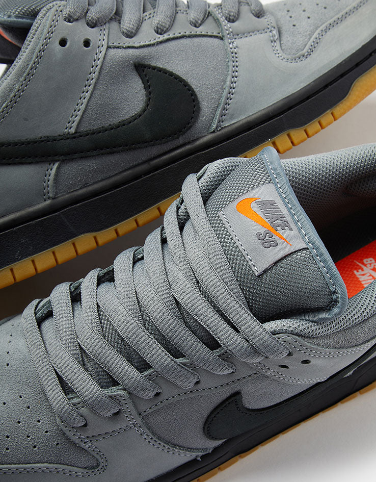 Nike SB Dunk Low Pro ISO Skate Shoes - Cool Grey/Black-Cool Grey-Dark Grey