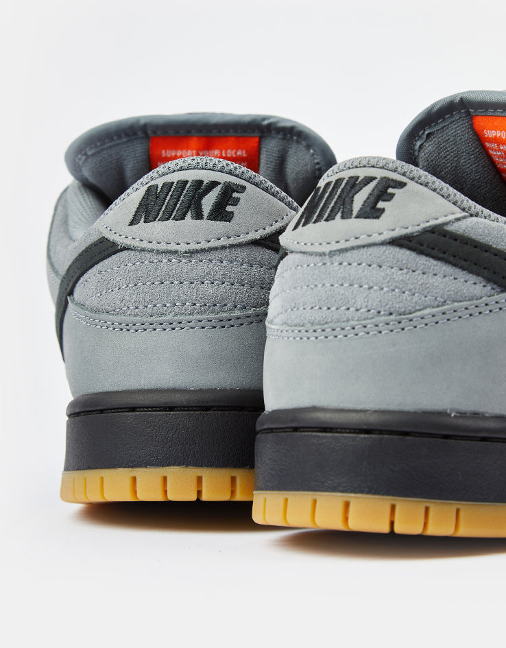 Nike SB Dunk Low Pro ISO Skate Shoes - Cool Grey/Black-Cool Grey-Dark Grey