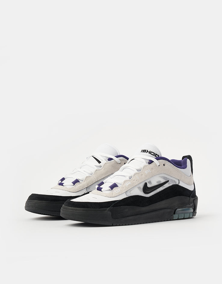 Nike SB Air Max Ishod Skate Shoes - White/Black-Court Purple-Black
