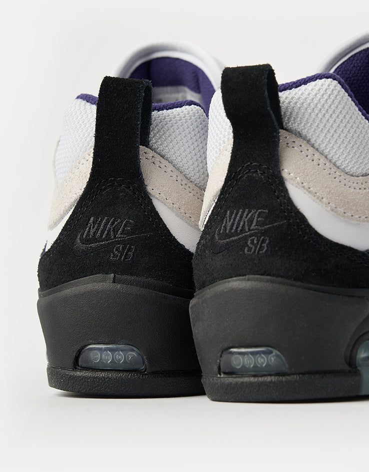 Nike SB Air Max Ishod Skate Shoes - White/Black-Court Purple-Black