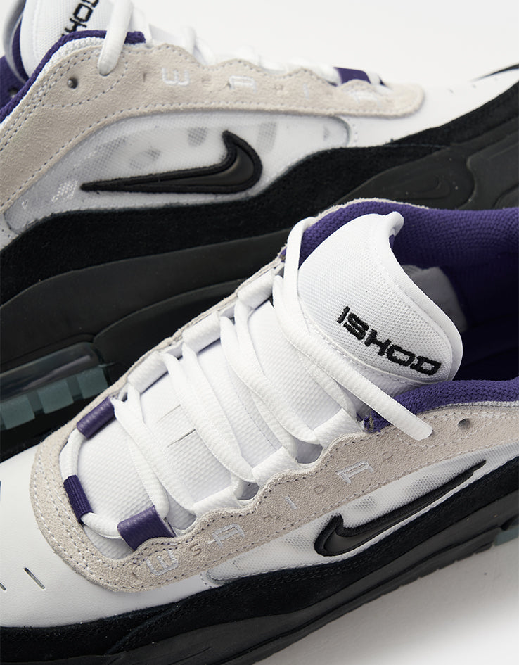 Nike SB Air Max Ishod Skate Shoes - White/Black-Court Purple-Black