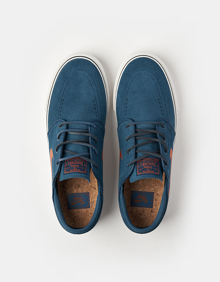 Nike SB Zoom Janoski OG+ Skate Shoes - Blue Force/Campfire Orange-Blue Force
