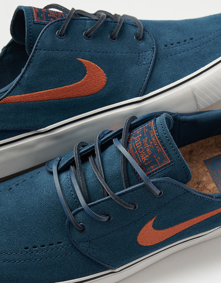 Nike SB Zoom Janoski OG+ Skate Shoes - Blue Force/Campfire Orange-Blue Force