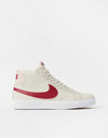 Nike SB Zoom Blazer Mid Skate Shoes - Pale Ivory/Noble Red-Silt Red-White