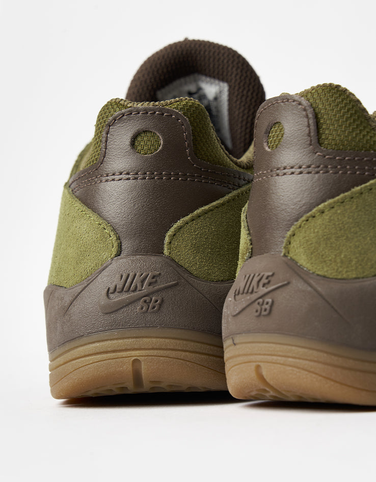 Nike SB Vertebrae Skate Shoes - Olive Flak/Black-Baroque Brown