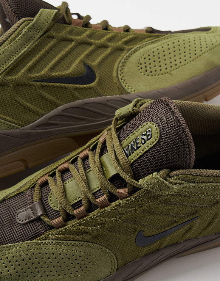 Nike SB Vertebrae Skate Shoes - Olive Flak/Black-Baroque Brown