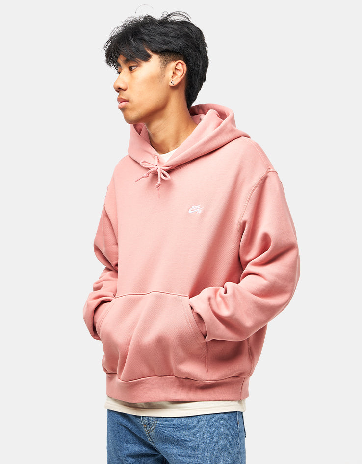 Nike SB Essential Logo Pullover Hoodie - Red Stardust/White
