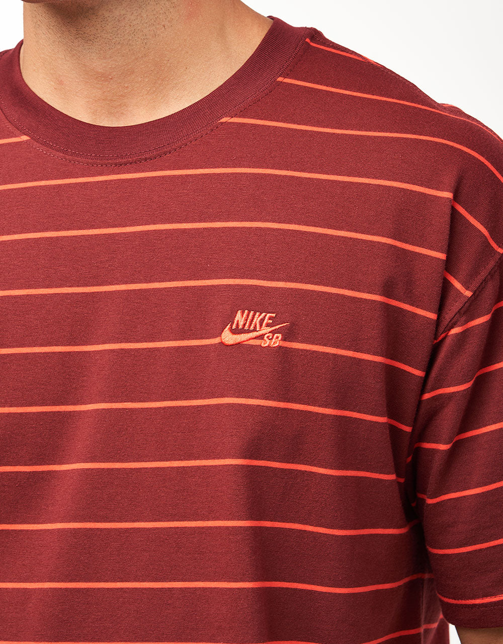 Nike SB M90 Striped T-Shirt - Dark Team Red