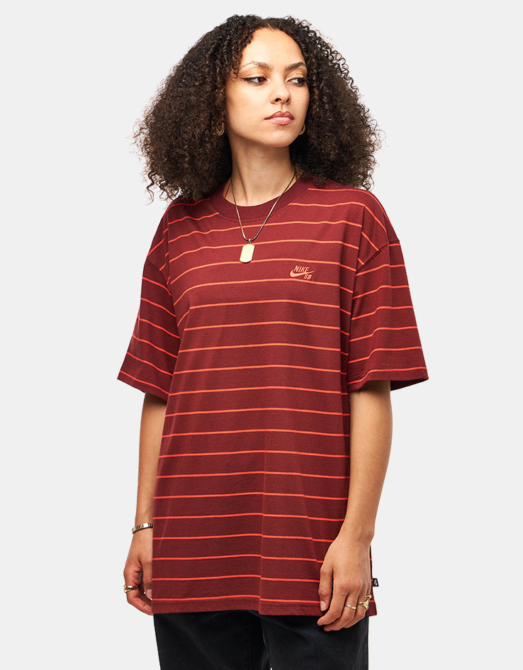 Nike SB M90 Striped T-Shirt - Dark Team Red