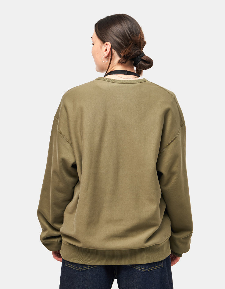 Nike Solo Swoosh Crew - Medium Olive/Medium Olive/White