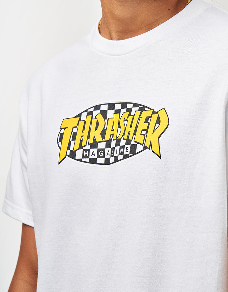 Thrasher Checkered Oval T-Shirt - White