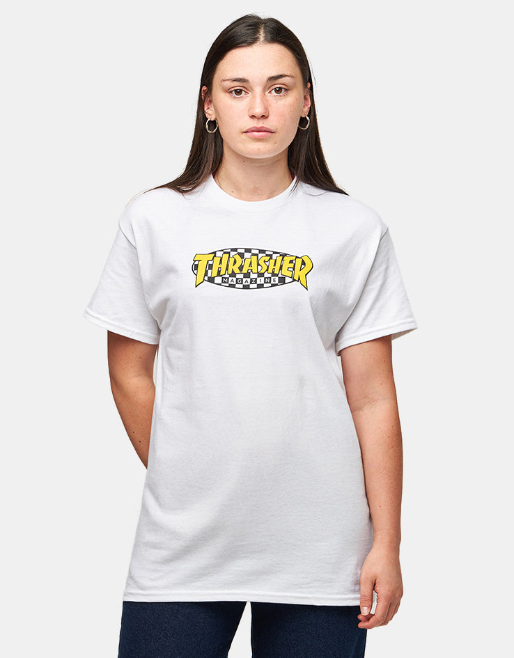 Thrasher Checkered Oval T-Shirt - White