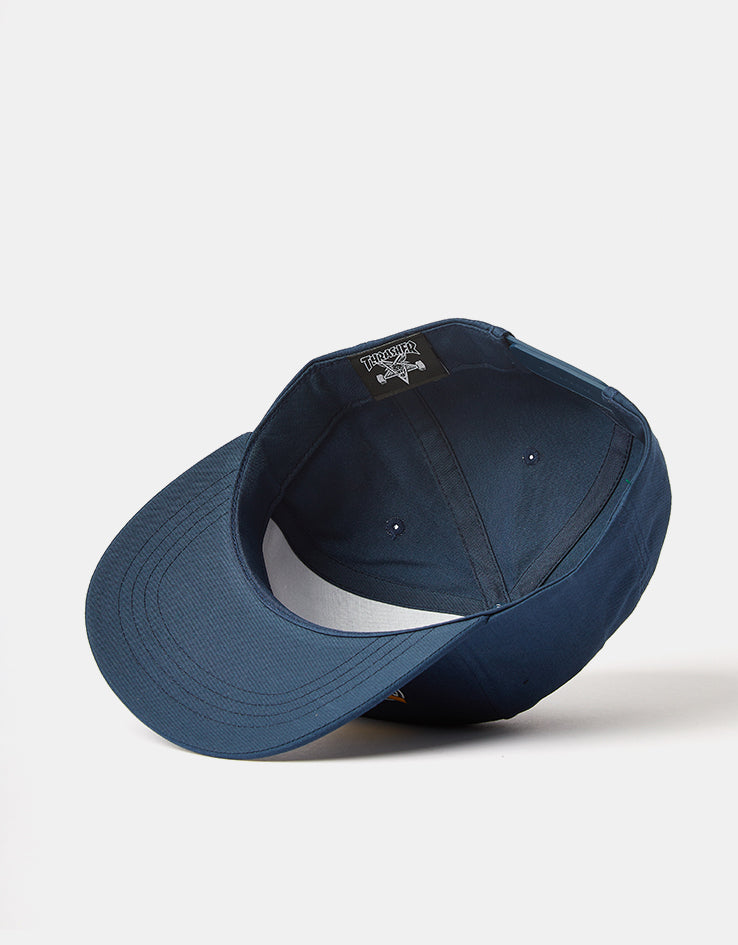Thrasher Checkered Oval Snapback Cap - Navy