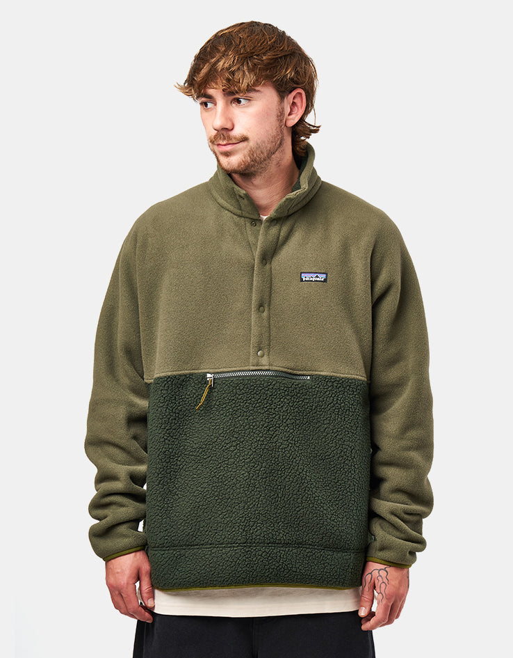 Patagonia Retro Pile 1/2 Snap Pullover Fleece - Old Growth Green