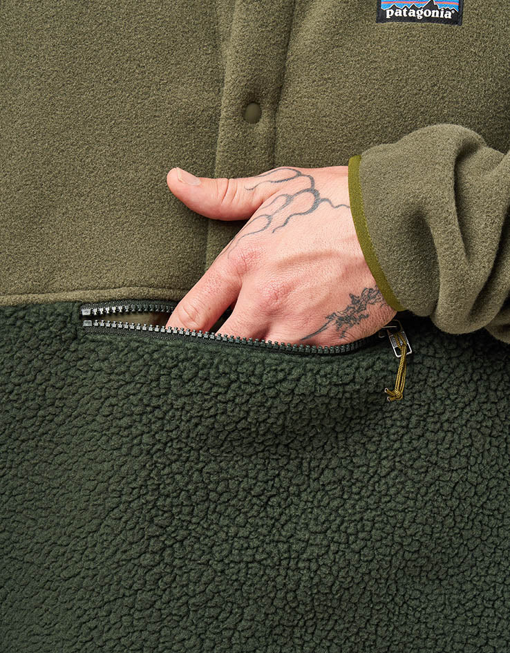 Patagonia Retro Pile 1/2 Snap Pullover Fleece - Old Growth Green